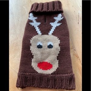 FABDOG DOG SWEATER REINDEER SIZE 8 NWT PET BROWN